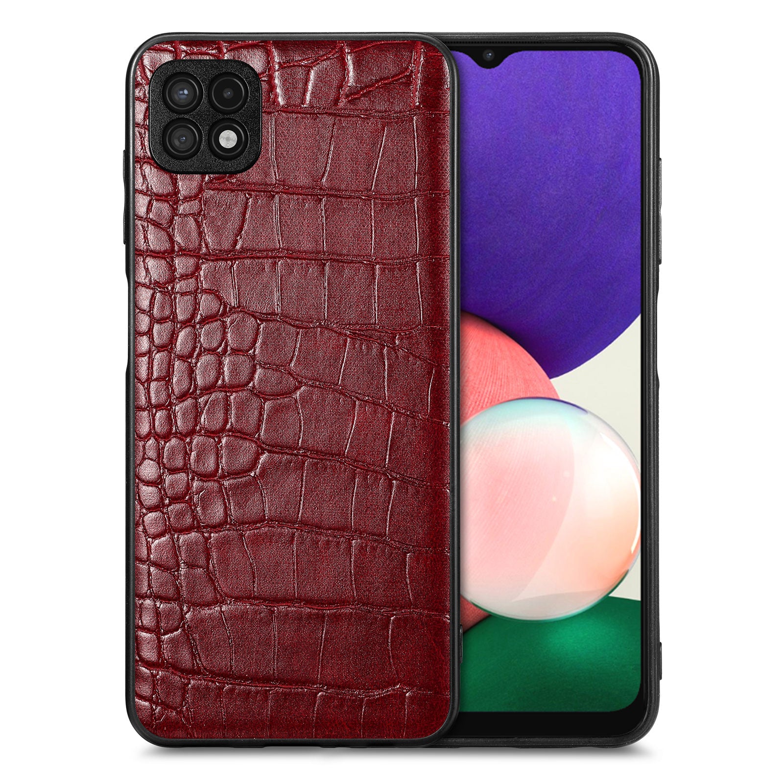 For Samsung Galaxy A22 5G (EU Version) Crocodile Texture PU Leather Coated TPU Cover Precise Cutout Phone Case For Samsung Galaxy A22 5G (EU Version) Crocodile Texture PU Leather Coated TPU Cover Precise Cutout Phone Case